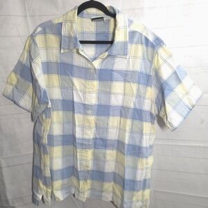 Vintage Fashion Bug Top PLus Size Size 22/24 22 24 Plaid Shirt Blouse Checkered
